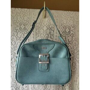 Vintage Meridian Profile Blue Travel‎ Bag Carry On Shoulder Strap Luggage